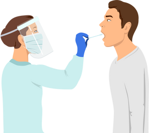 Doctor Doing a Swab Test Illustration